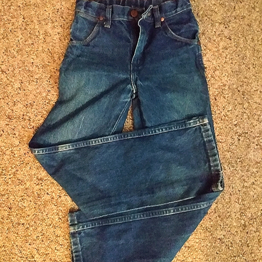 Boy's Wrangler cowboy cut jeans, size 10 slim, adjustable waistband